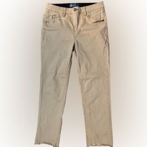 Democracy Beige Ankle Cropped Jeans